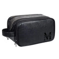 Axyaa Men's Vintage Style PU Leather Toiletry Bag With Hanging Hook