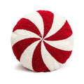 Axyaa Candy Cane Pinwheel Cushion - Green Red Gold - Kids Room Party Decor