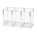 Axyaa Acrylic Makeup Brush Organizer Tray: 3 Slots for Clear Bathroom Drawer Storage