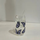 Axyaa Butterfly Glass Cup 500ml with Bamboo Lid and Straw - Cute Tumbler Cup