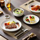 Axyaa Luna 18-Piece Ceramic Dinnerware Set for 6 with Plates and Bowls