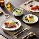 Axyaa Luna 18-Piece Porcelain Dinnerware Set for 6, Plates and Bowls
