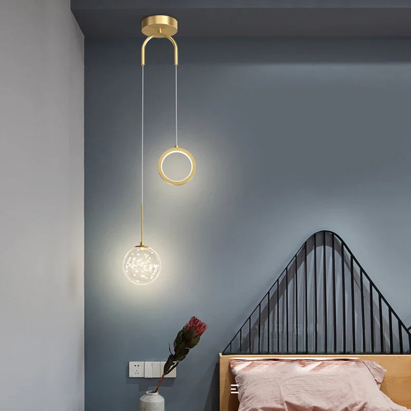 Axya Starry Sky LED Pendant Light: Modern Nordic Design for Living Room and Bedroom