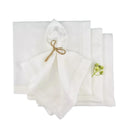 White Cotton Hemstitched Cocktail Napkins by Axyaa - Set of 6