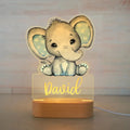 Axyaa Custom Name Children's Animal Night Light - Personalized Acrylic Lamp