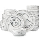Axyaa Luna Marble Porcelain Dinnerware Set for 4