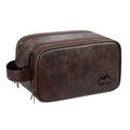 Axyaa Men's Vintage Style PU Leather Toiletry Bag With Hanging Hook