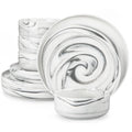 Axyaa Luna Marble Porcelain Dinnerware Set for 4