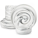 Axyaa Luna Marble Porcelain Dinnerware Set for 4