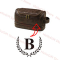 Axyaa Waterproof Leather Toiletry Bag with Hanging Hook - Travel Cosmetic Organizer