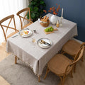Axyaa Plaid Cotton Linen Tablecloth - Soft Waterproof Rectangle Home Decor