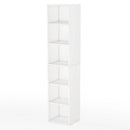 Axyaa Tall Rustic Corner Bookcase with 6 Tier Cube Shelves for Home Office
