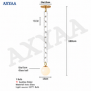 Axyaa Glass Chain Pendant Light for Restaurant, Clothing Store, and Children's Room