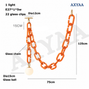 Axyaa Glass Chain Pendant Light for Restaurant, Clothing Store, and Children's Room