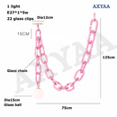 Axyaa Glass Chain Pendant Light for Restaurant, Clothing Store, and Children's Room