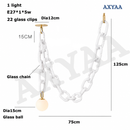 Axyaa Glass Chain Pendant Light for Restaurant, Clothing Store, and Children's Room
