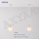 Axyaa Glass Chain Pendant Light for Restaurant, Clothing Store, and Children's Room