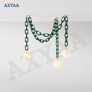 Axyaa Glass Chain Pendant Light for Restaurant, Clothing Store, and Children's Room
