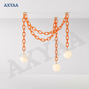 Axyaa Glass Chain Pendant Light for Restaurant, Clothing Store, and Children's Room