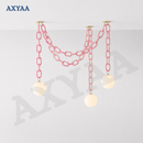 Axyaa Glass Chain Pendant Light for Restaurant, Clothing Store, and Children's Room