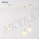 Axyaa Glass Chain Pendant Light for Restaurant, Clothing Store, and Children's Room