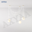 Axyaa Glass Chain Pendant Light for Restaurant, Clothing Store, and Children's Room