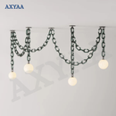 Axyaa Glass Chain Pendant Light for Restaurant, Clothing Store, and Children's Room