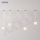Axyaa Glass Chain Pendant Light for Restaurant, Clothing Store, and Children's Room