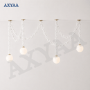 Axyaa Glass Chain Pendant Light for Restaurant, Clothing Store, and Children's Room