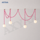 Axyaa Glass Chain Pendant Light for Restaurant, Clothing Store, and Children's Room