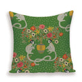 Axyaa Monkey Floral Pillow Cover - Vibrant Flower Vase Home Decor