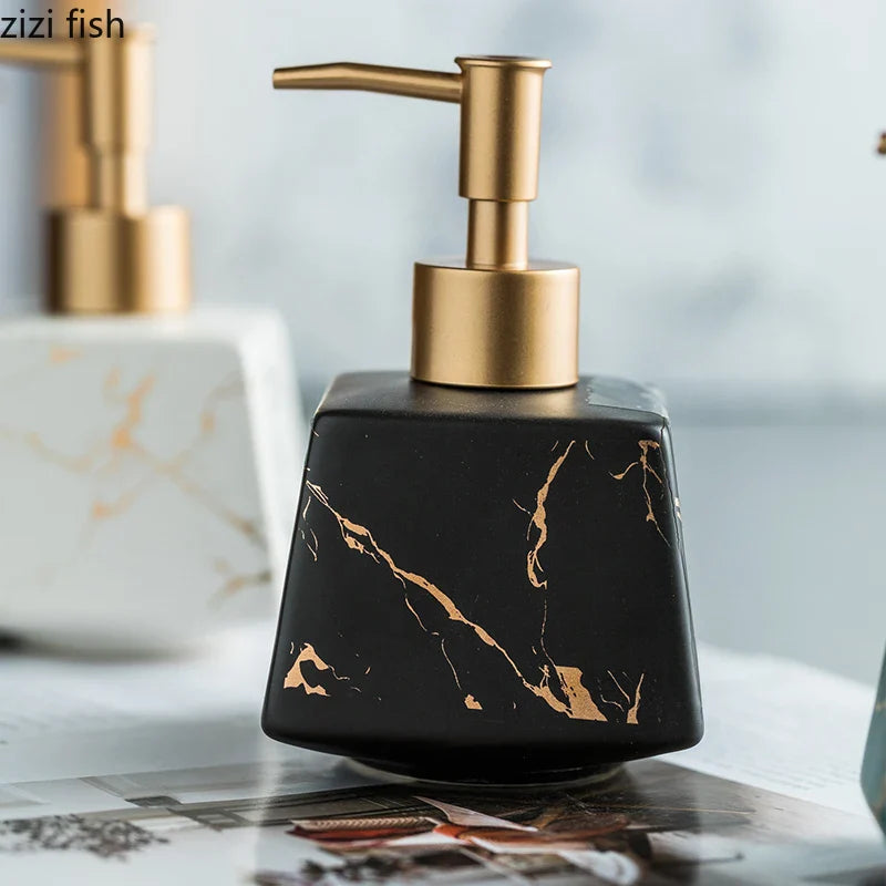 Axya Marbling Lotion Bottle Soap Dispenser for Bathroom Handwashing Fluid