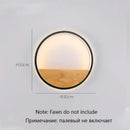 Axyaa Modern Minimalist Round Wood LED Wall Lamp for Bedroom, Dia 30 cm