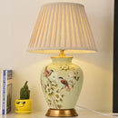 Axyaa Chinese Style Ceremic Table Lamp - Elegant Home Decor with Flower and Bird Motif