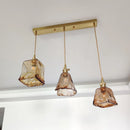 Axyaa Nordic Amber Glass Pendant Lights Vintage Copper Hanging Lamp LED Lampara Colgante