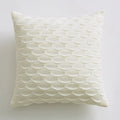Axyaa Fish Scale Cushion Cover in Pink Grey Cream Yellow Blue Square Pattern