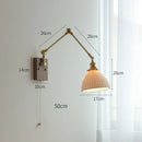Axyaa Swing Arm Copper Wall Sconce LED Light - Bedroom Living Room Study Fixture