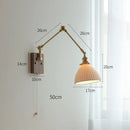 Axyaa Copper Swing Arm LED Wall Sconce - Bedroom Living Room Study Light Fixtures