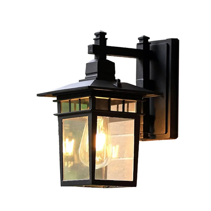 Axyaa Retro Black Outdoor Wall Lamp LED Sconces Waterproof Decorative for Home Aisle