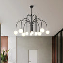 Axyaa Glass Ball Iron Chandelier: Modern Italian Design for Bedroom, Office, Living Room