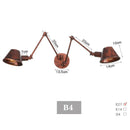 Axyaa Vintage Rustic Iron Wall Sconce Lighting - Black Arm Wall Lights E27 Led