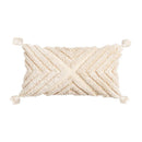 Axyaa Beige Tufted Tassel Pillow Cover 18x18" 12x20" for Couch Bed Living Room