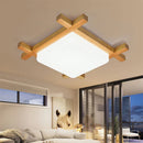 Axyaa Wood Flush Mount Ceiling Light for Living Room Bedroom