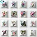Axyaa Halloween Floral Skull Print Cushion Cover - Nordic Style 45X45CM