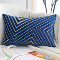 Axyaa Nordic Style Velvet Cushion Cover 30x50cm with Gold Embroidery for Home Decor