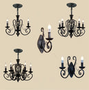 Axyaa Retro Industrial Loft Black Chandelier E14 Luminaria for Living Room