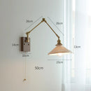 Axyaa Copper Swing Arm LED Wall Sconce - Bedroom Living Room Study Light Fixtures
