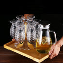 Axya Metal Cup Holder Set for 6 Glasses Embedded in Living Room Storage Rack