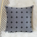 Axyaa Woolen Cross Cushion Cover 45x45cm in Grey, Black, Orange, Navy Blue