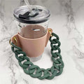 Axyaa Portable Glass Bottle Holder Strap PU Leather Beverage Cover